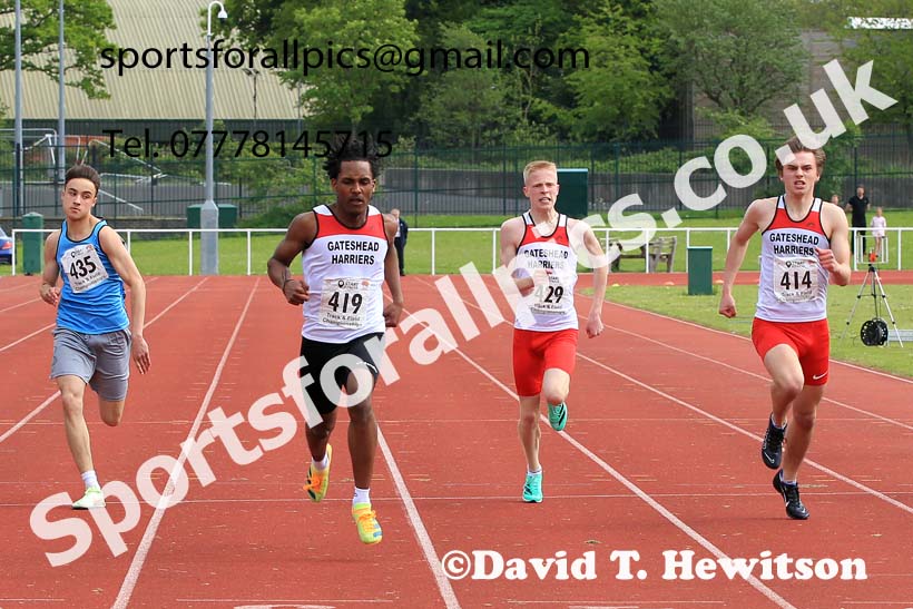 Mens Under-17s 200 metres, 2023 North Eastern Track and Field Champs., Middlesbrough Sports Village, Middlesbrough. Photo: David T. Hewitson/Sports for All Pics